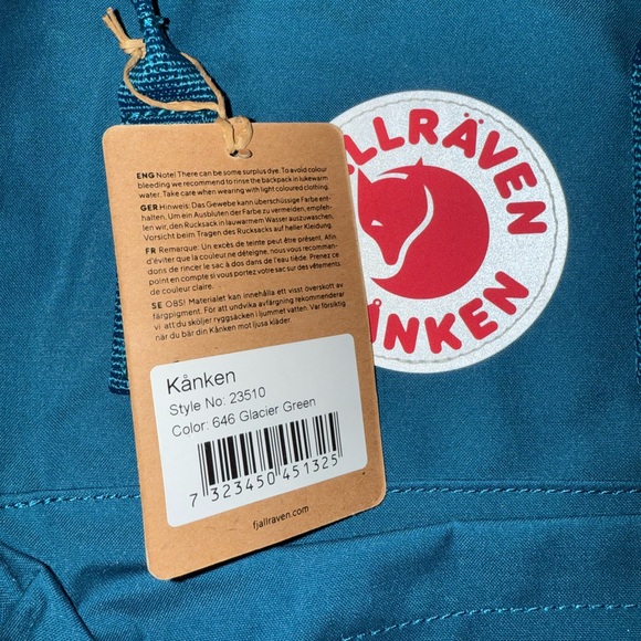NWT Fjällräven Kånken Glacier Green Backpack - Picture 3 of 4